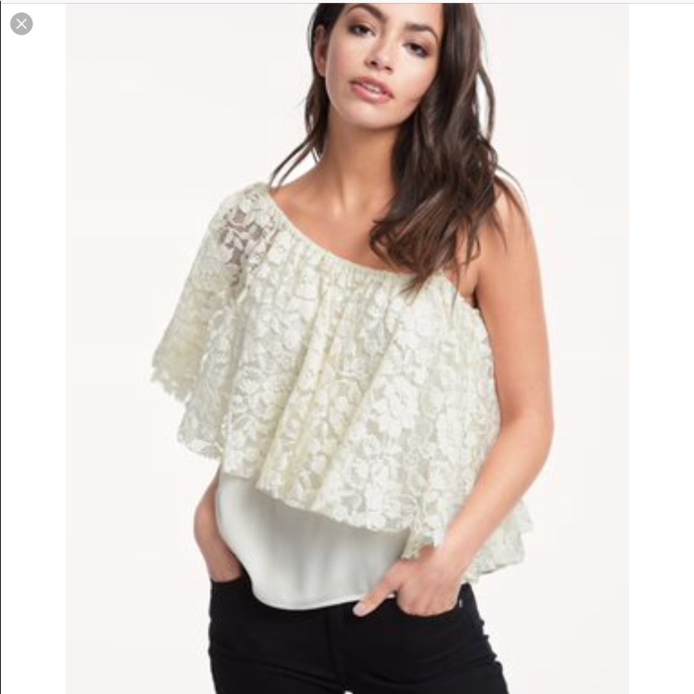 NWOT Ella Moss Trello One Shoulder Lace Top Small New Without Tags